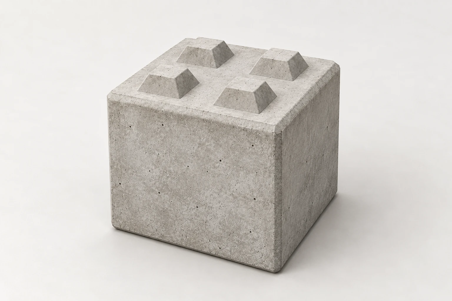 Betonblock 60 × 60 × 60 cm mit Noppen
