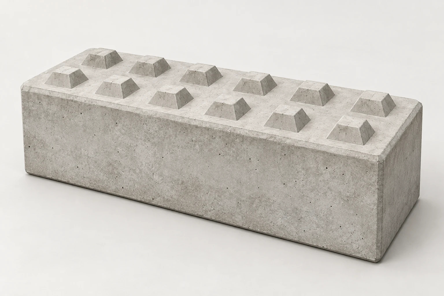 Betonblock 180 × 60 × 60 cm mit Noppen
