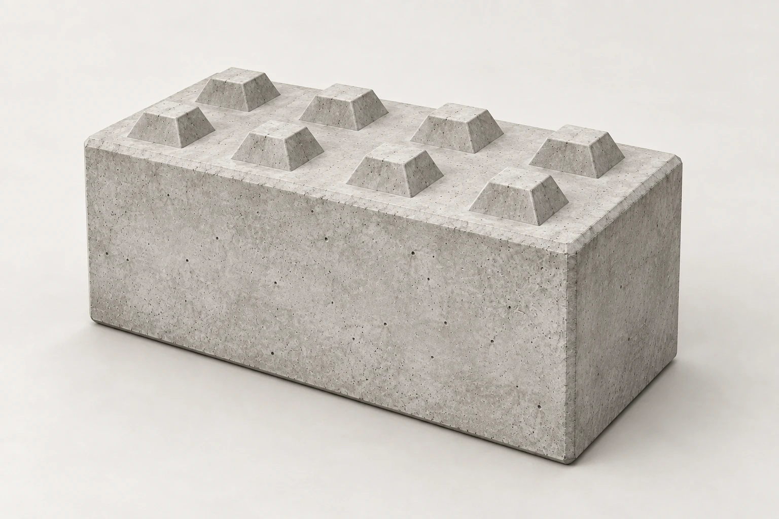 Betonblock 120 × 60 × 60 cm mit Noppen