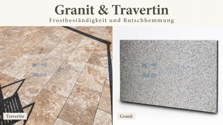 Granit und Travertin im Test: Frostbeständigkeit und Rutschhemmung erklärt