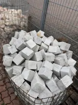 Carrara marble setts white — ≈ 8 × 8 × 10 cm - 1
