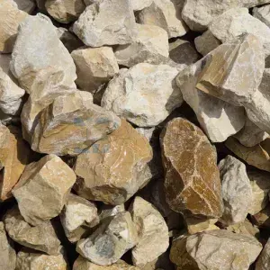 Pierres à gabion en calcaire du Jura jaune et gris — 42–56 mm