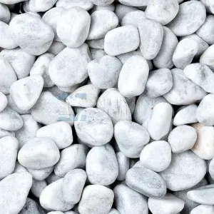 Galets de marbre de Carrare blanc — 15–25 mm