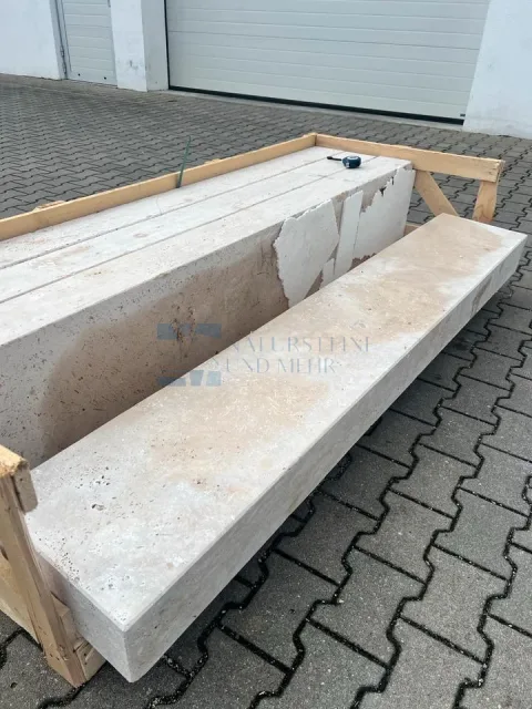 Travertin-Blockstufe – 200 × 35 × 15 cm