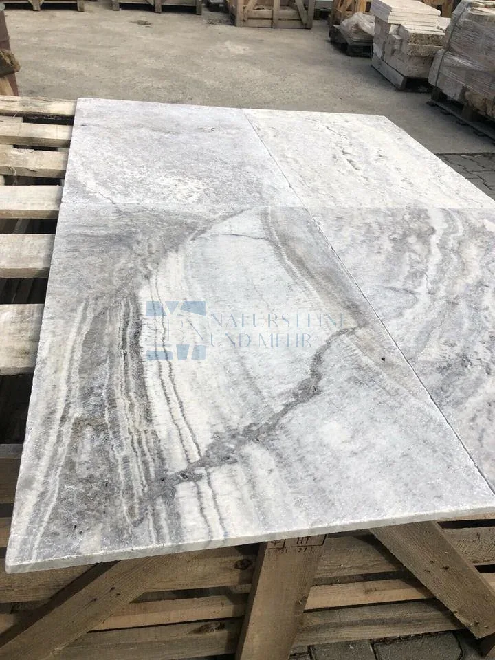 Travertine tiles Silver — 61 × 40.6 × 1.2 cm