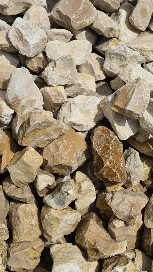 Jurakalkschroppen Gelbgrau 42–56 mm im Big Bag – Gabionensteine aus hochwertigem Kalkstein