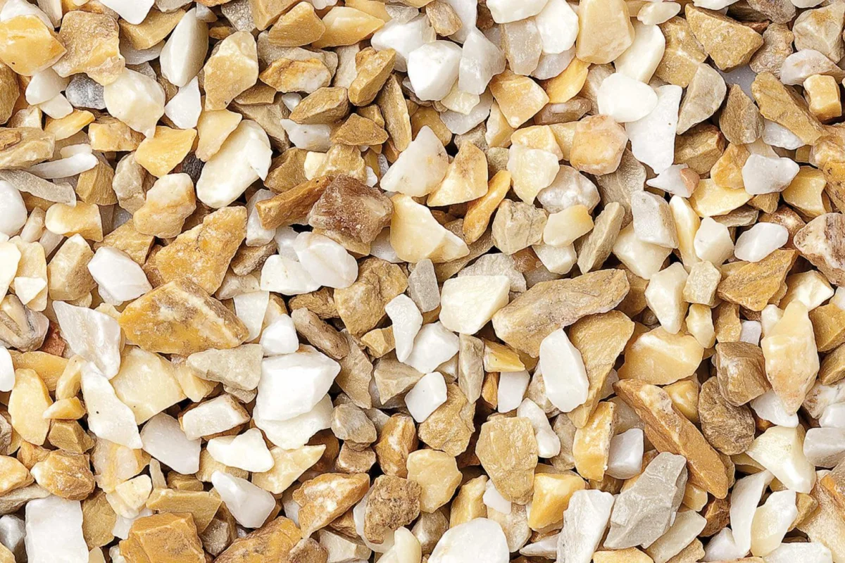 Carrara Marmorsplitt Gelbgemischt 16–22 mm im Big Bag – Premium Naturstein aus Italien