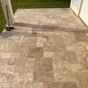 Travertin Classic Terrassenplatten 61×40,6×3 cm – getrommelt, hell sortiert - 3