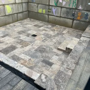 Travertin Silver Terrassenplatten 60×40×3 cm – getrommelt - 3