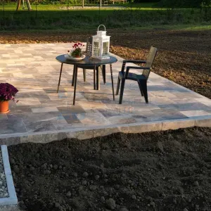 Travertin Silber Randsteine 100×25×7,5 cm – getrommelt | Leistensteine Garten & Terrasse - 3