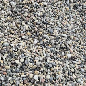 Rheinkies 8–16 mm – Bunt | Klassischer Zierkies für Garten & Hof