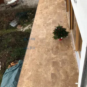Travertin Noce Römischer Verband 3 cm – geschliffen & getrommelt - 3