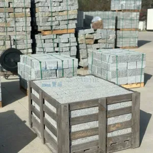 Granit pflastersteine 8x10x10 cm – Bergama Grau, gesägt & sandgestrahlt, Premium Natursteinpflaster - 3
