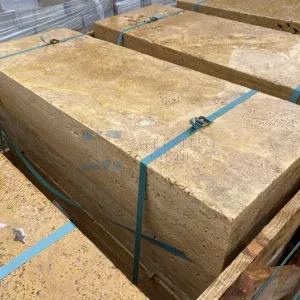 Travertin Gold Randsteine 100×30×7,5 cm – gesägt & getrommelt - 2