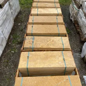 Travertin Gold Randsteine 100×30×7,5 cm – gesägt & getrommelt - 3