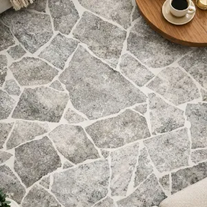 Travertin Silver Polygonalplatten 3 cm – getrommelt