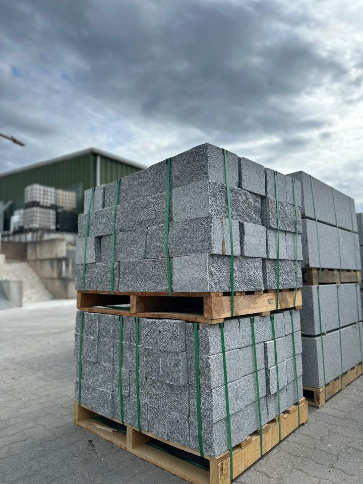 Granit Mauersteine 12 × 12 × 20 cm – Bergama Grau, gespalten - 2