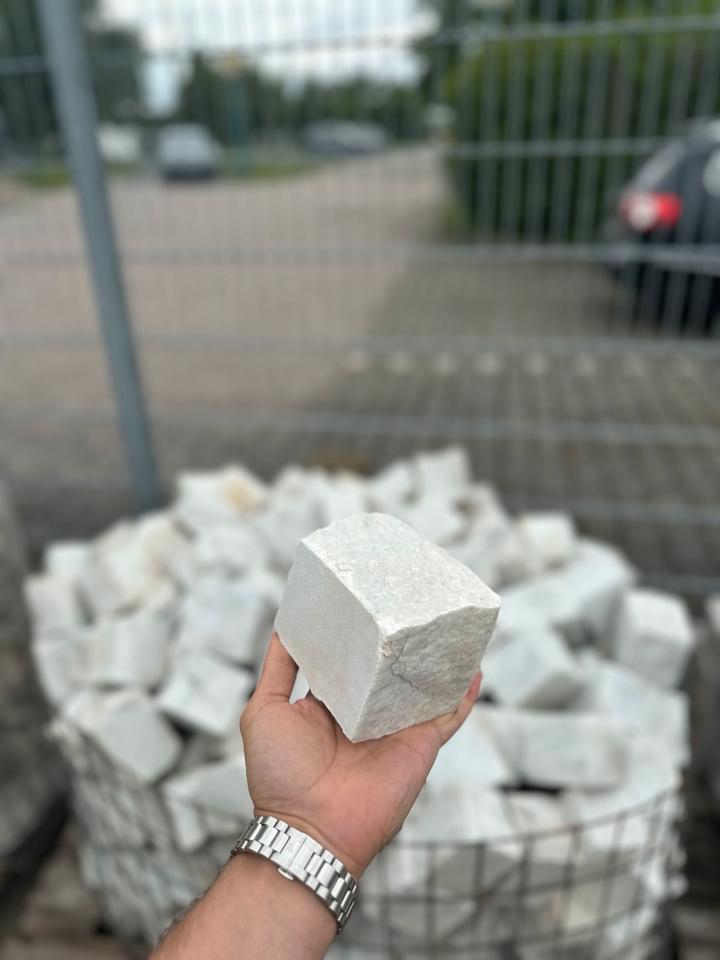 Carrara Marmor Pflastersteine ca. 8 × 8 × 10 cm – Weiß - 3