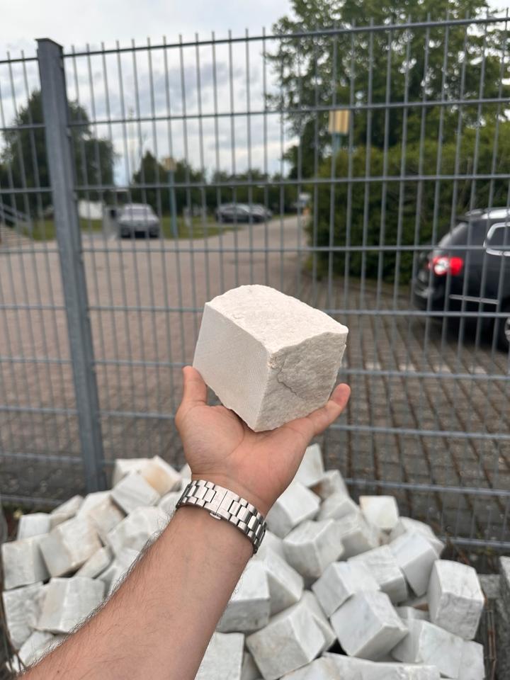 Carrara Marmor Pflastersteine ca. 8 × 8 × 10 cm – Weiß - 4