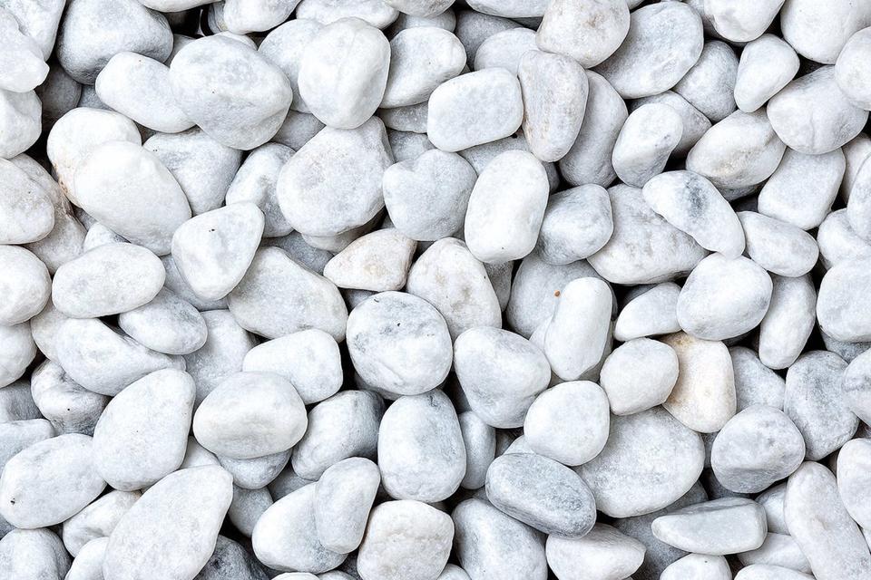 Carrara Marmorkies Weiß-Grau 25–40 mm – getrommelt, Big Bag