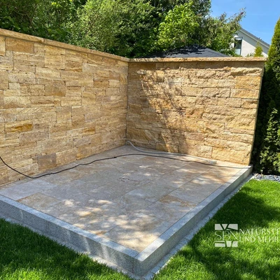 Travertin-Mauersteine Gold