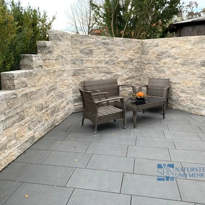 Travertin-Mauersteine Silver