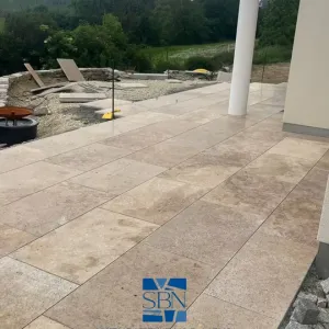 Travertin-Terrassenplatten Classic – 90 × 60 × 3 cm