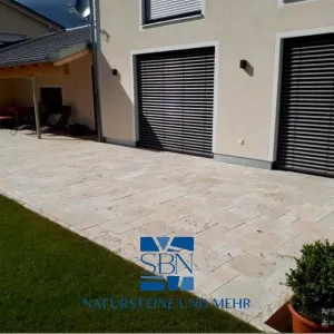 Travertin-Terrassenplatten Light – Römischer Verband, 3 cm - 6