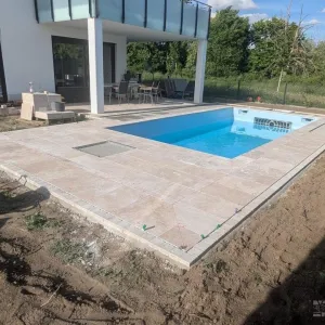Travertin-Terrassenplatten Light – Römischer Verband, 3 cm - 10