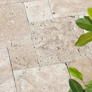 Travertine patio slabs — Roman pattern - 2