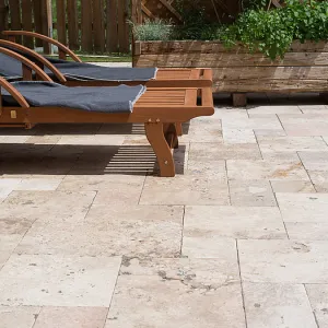 Travertine patio slabs — Roman pattern - 5