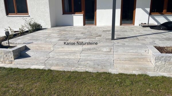 Travertin Silber Blockstufe - Görsel 2