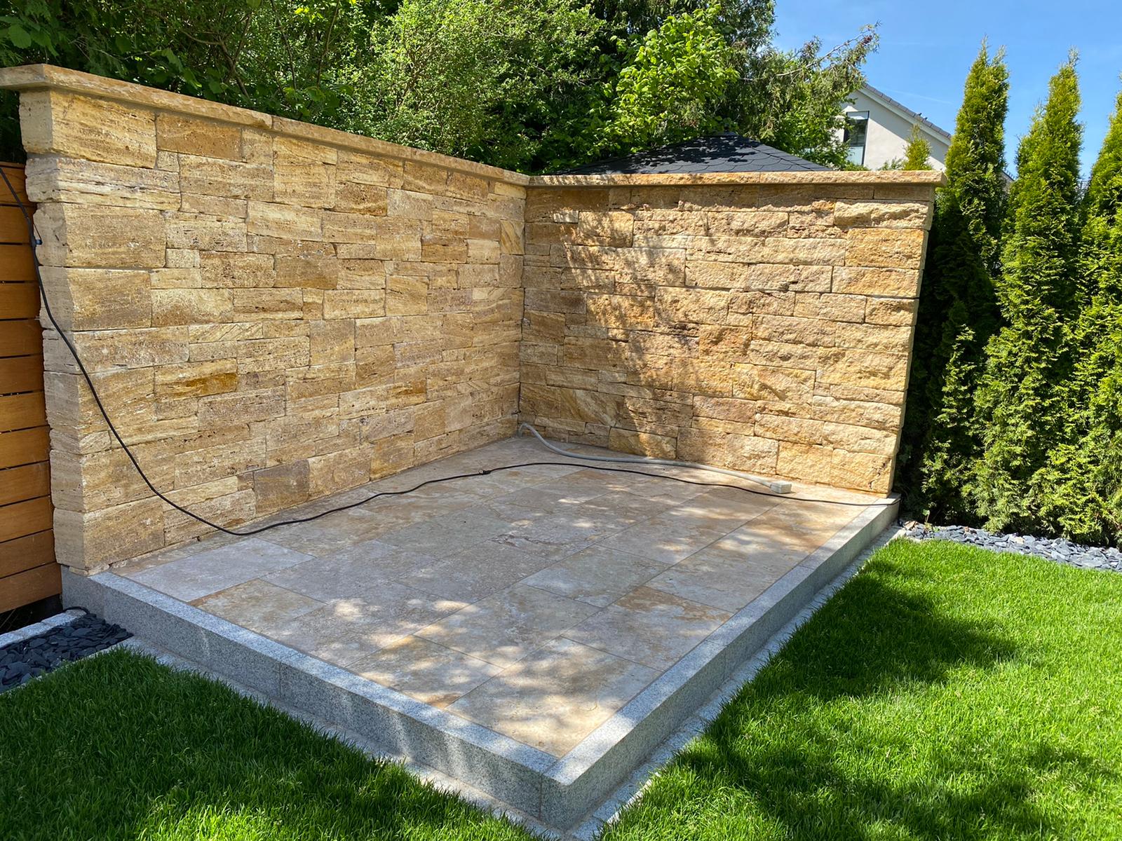 Travertin Gold Mauersteine