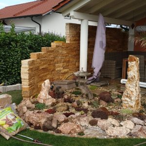 Travertin Gold Mauersteine