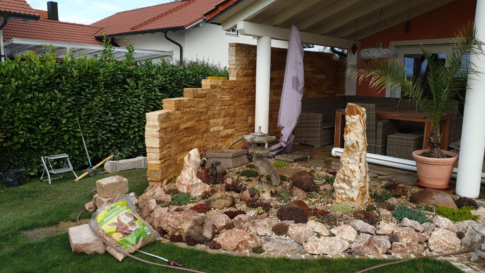 Travertin Gold Mauersteine