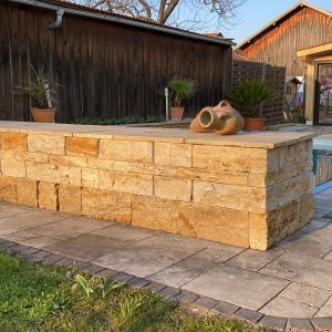 Travertin Gold Mauersteine