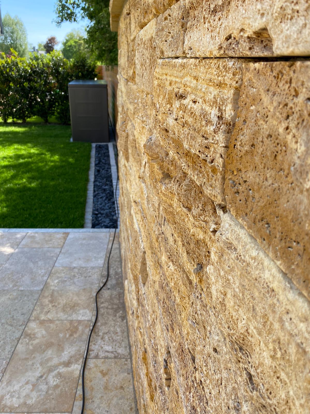 Travertin Gold Mauersteine