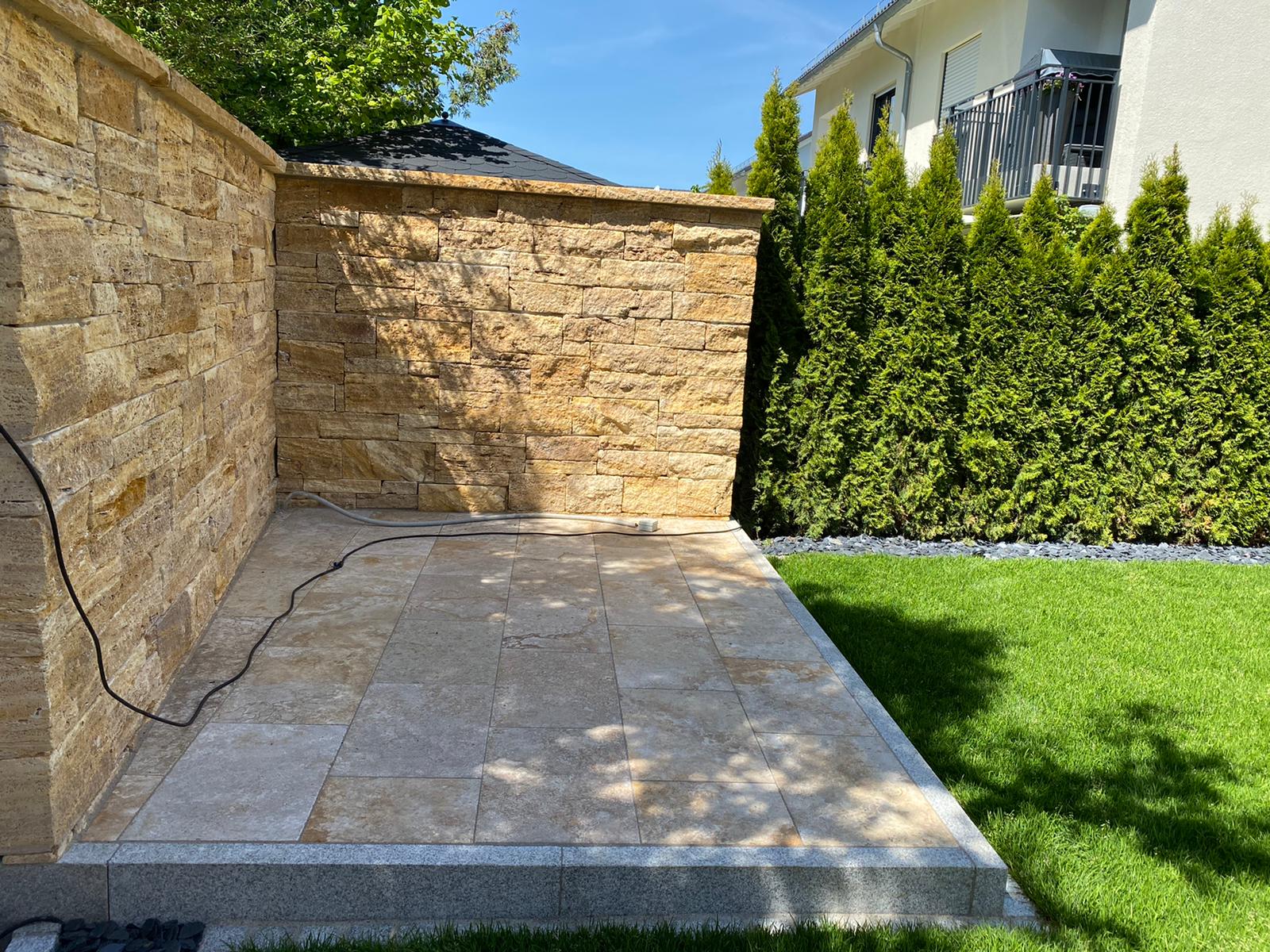 Travertin Gold Mauersteine