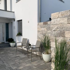Travertin Silber Mauersteine