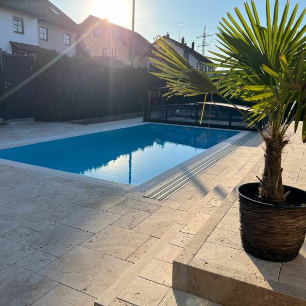 Travertin Classic Terrassenplatten 61×40,6×3 cm – getrommelt, hell sortiert