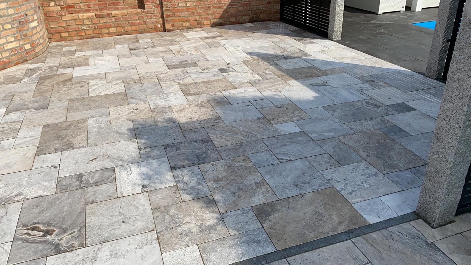 Travertin Silber Terrassenplatten - Görsel 13