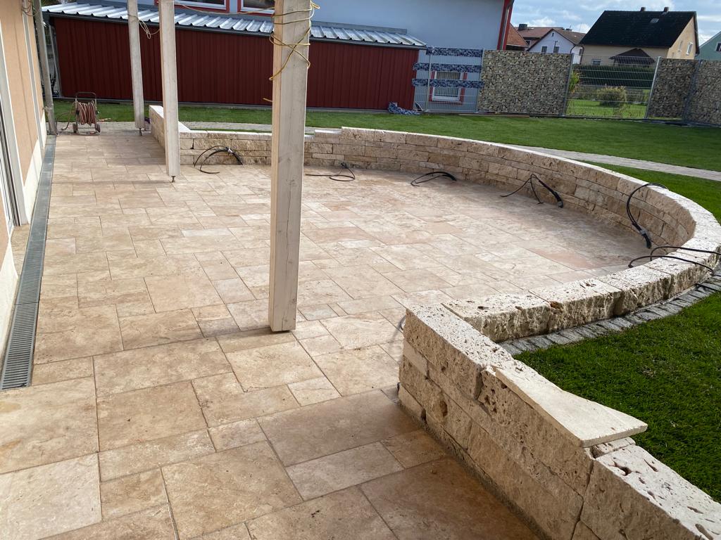 Travertin Gold Terrassenplatten - Görsel 17