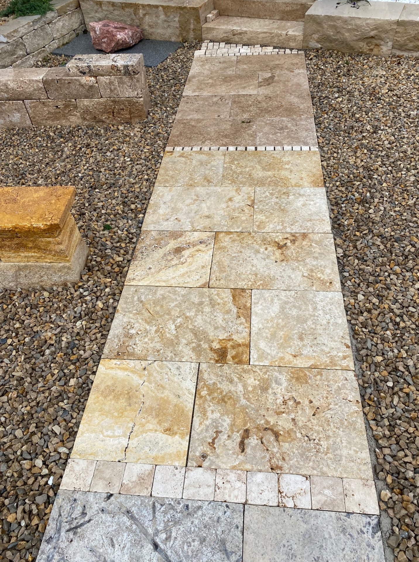 Travertin Gold Terrassenplatten - Görsel 5