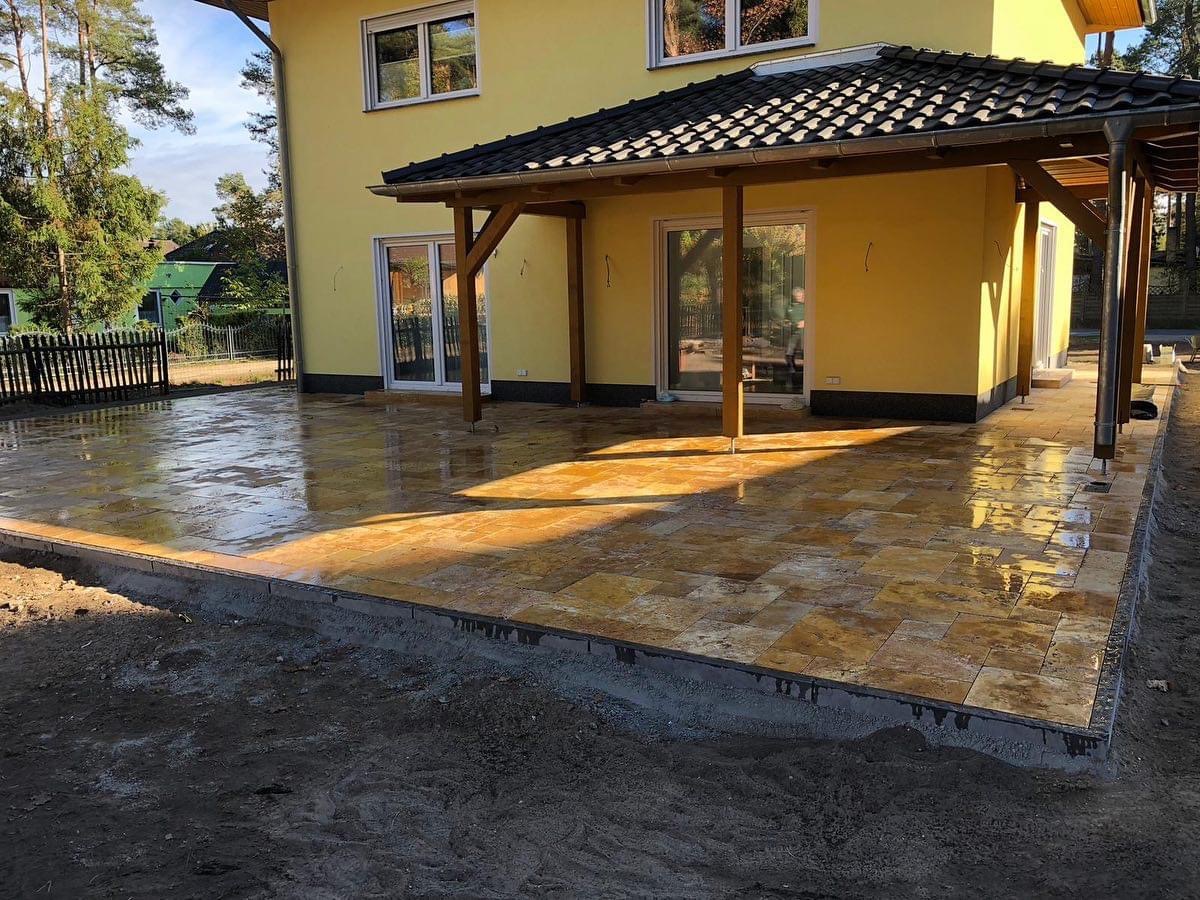 Travertin Gold Terrassenplatten - Görsel 9