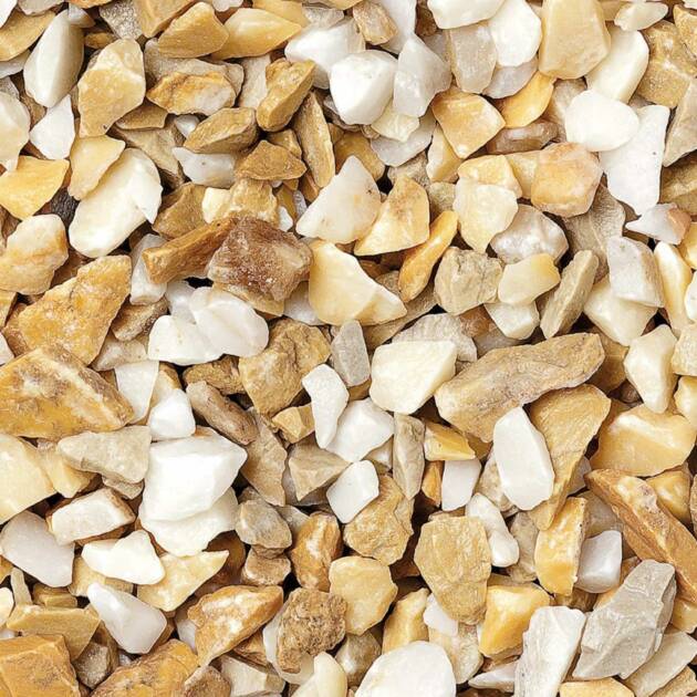 Carrara Marmorsplitt Gelbgemischt 16–22 mm – Premium Naturstein aus Italien (inkl. BigBag)