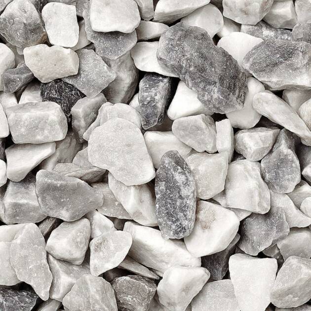 Carrara Marmorsplitt Grau 16–22 mm – Premium Naturstein aus Italien (inkl. BigBag)
