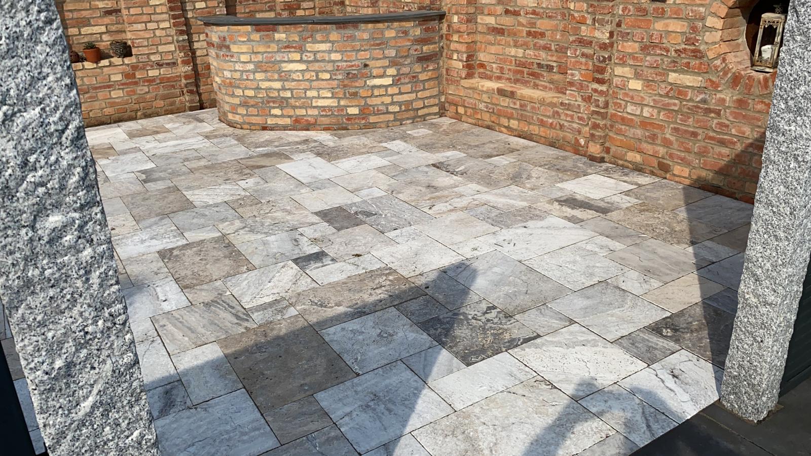 Travertin Silber Terrassenplatten - Görsel 5