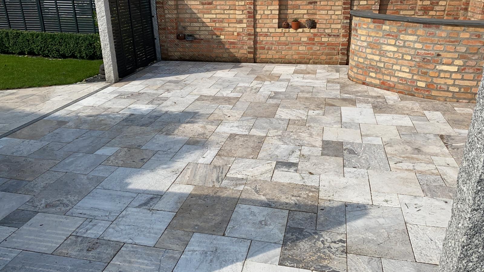 Travertin Silber Terrassenplatten - Görsel 7