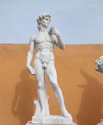 David Statue 180 cm Marmorfigur Handarbeit Skulptur