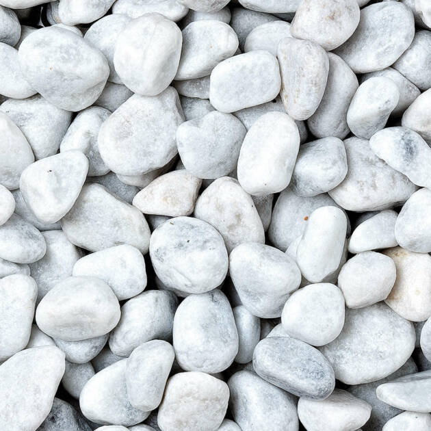 Carrara Marmorkies Weiß 15–25 mm – Getrommelt & Rundkorn (inkl. BigBag)